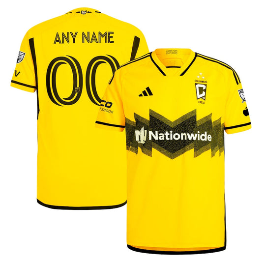 Columbus Crew adidas 2024 The Home Kit Authentic Custom Jersey - Yellow