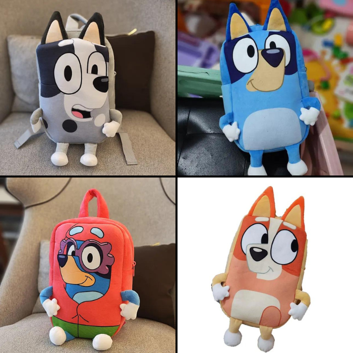 Authentic Bluey Friends Bingo Plush Mini Backpack for Kids - Soft School and Travel Bag For Children