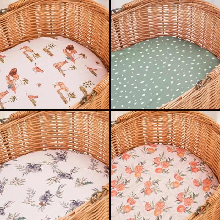 HappyFlute Nature Pattern Bassinet Sheet - Soft & Stretchy Universal Cradle Mattress Cover