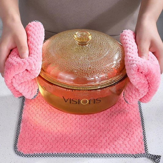 Non-stick Oil Thickened Pineapple Dish Towel - Absorbent Kitchen Cleaning