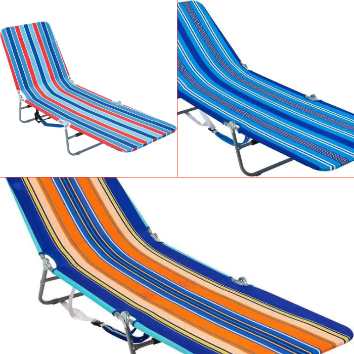 Portable Beach Lounge Chair - All-Weather, Folding, with Backpack Straps and Storage Pouch