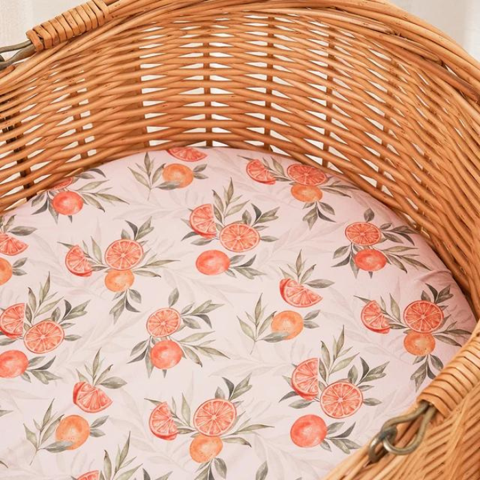 HappyFlute Nature Pattern Bassinet Sheet - Soft & Stretchy Universal Cradle Mattress Cover