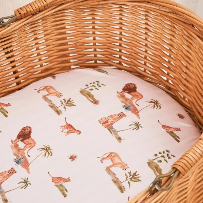 HappyFlute Nature Pattern Bassinet Sheet - Soft & Stretchy Universal Cradle Mattress Cover