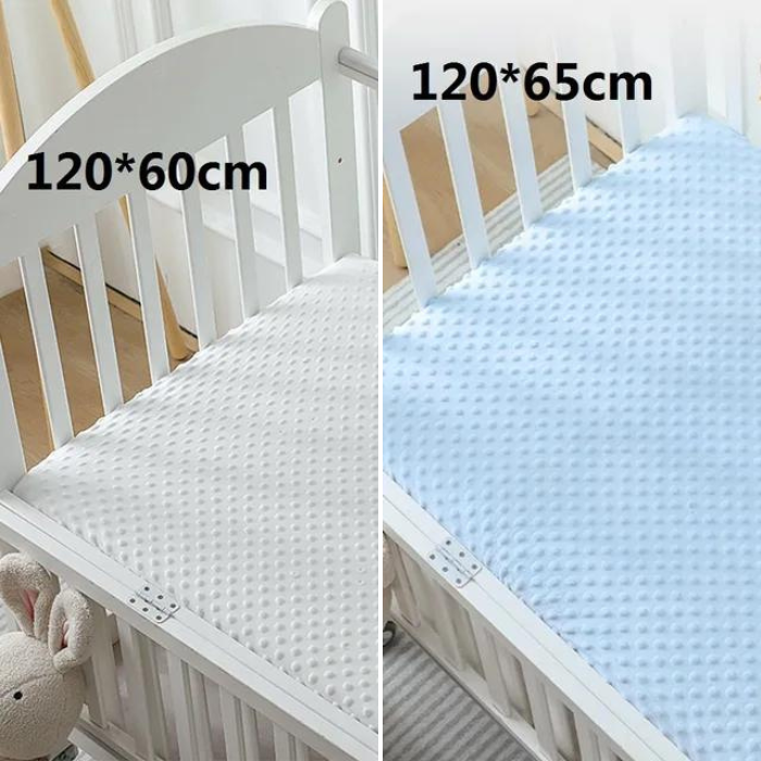 Deluxe 3D Dot Velvet Crib Sheet Set - Thickened Warmth and Protection for Winter