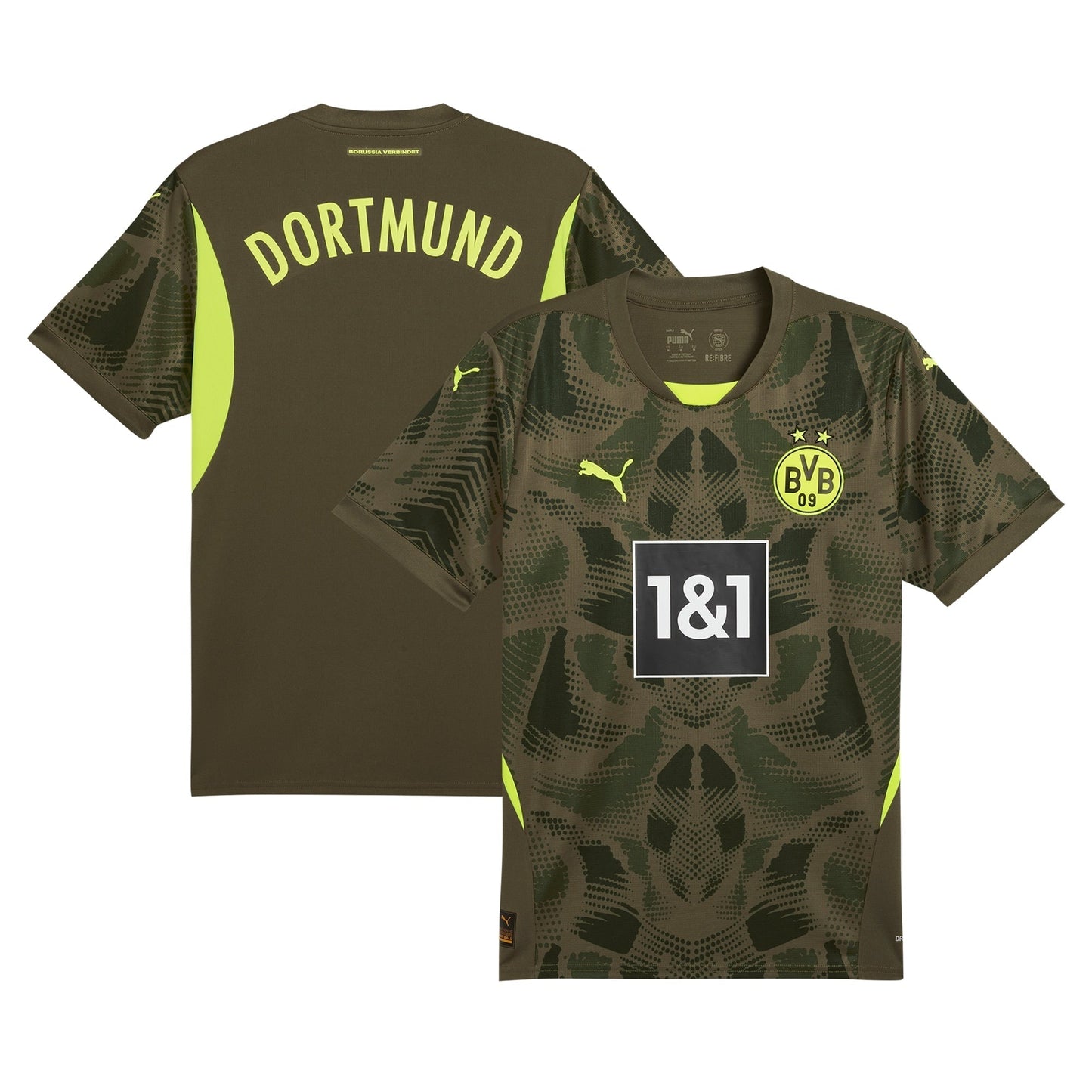 Borussia Dortmund Puma 2024/25 Short Sleeve Goalkeeper Custom Jersey - Olive