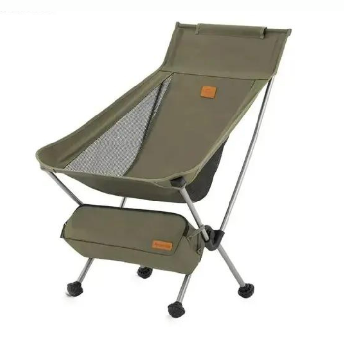 High Back Camping Moon Chair, Portable Folding Design With Capacity For Beach And Outdoor Fishing