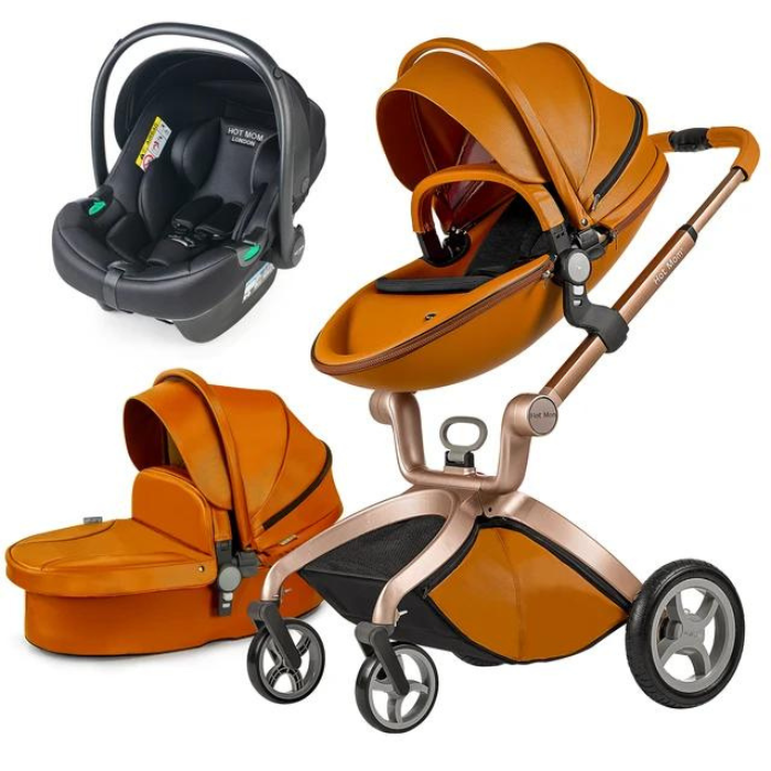 Hot Mom High Landscape Stroller For Newborns 3 in 1 With Premium Accessories