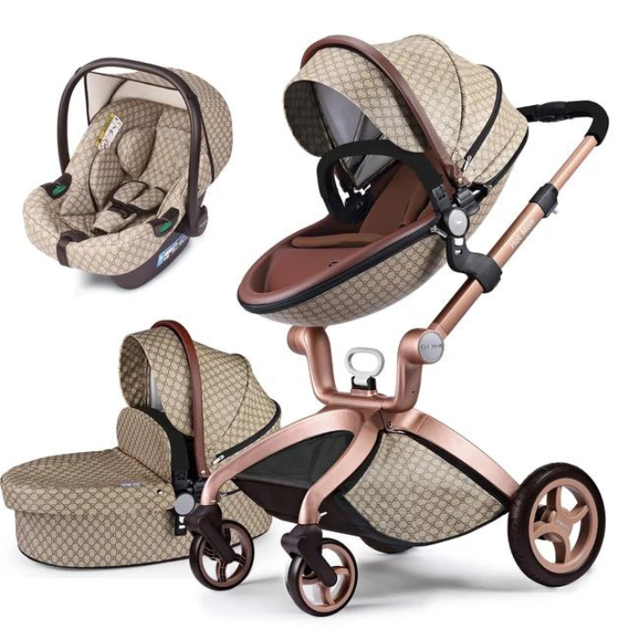 Hot Mom High Landscape Stroller For Newborns 3 in 1 With Premium Accessories