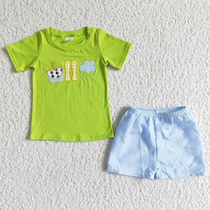 Shop Latest Cute Boys Golf Embroidered Toddler Suits with Green Shorts - Perfect for Summer