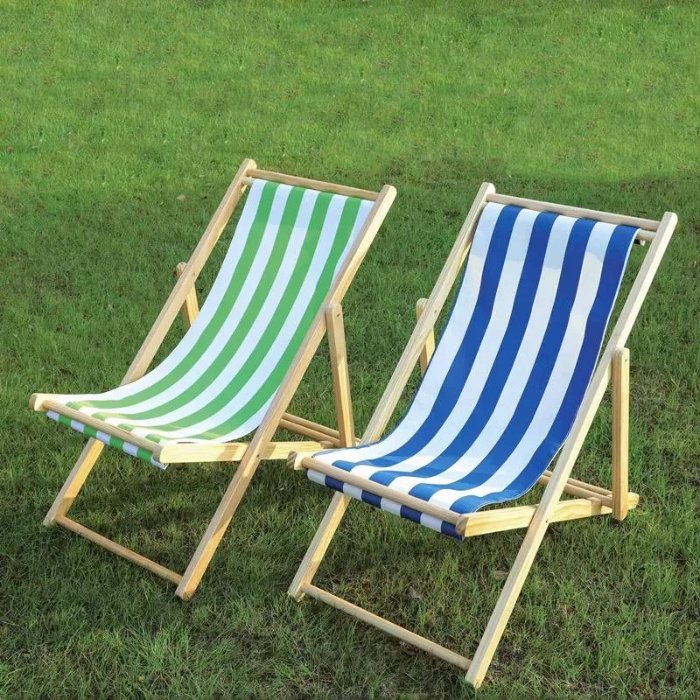 Fabric Lazy Folding Lounge Wood Beach Chair for Every Adventure