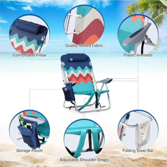 High Beach Chair With Backpack Straps For Maximum Comfort