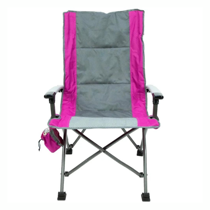 Ozark Trail Pink High Back Fishing Chair With Cupholder & Headrest