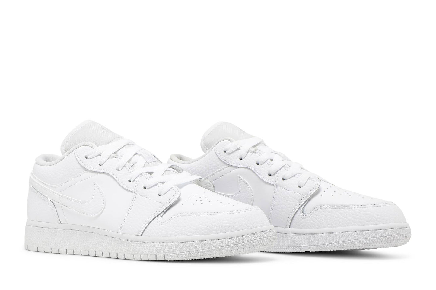 (Grade School) Air Jordan 1 Low Triple White 553560-130