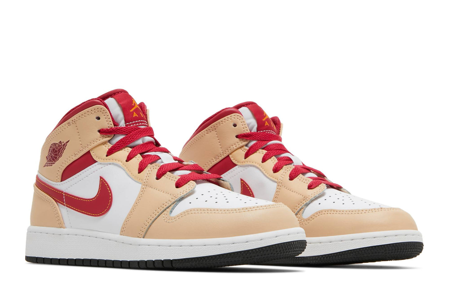 (Grade School) Air Jordan 1 Mid ‘Beige Red’ 554725-201