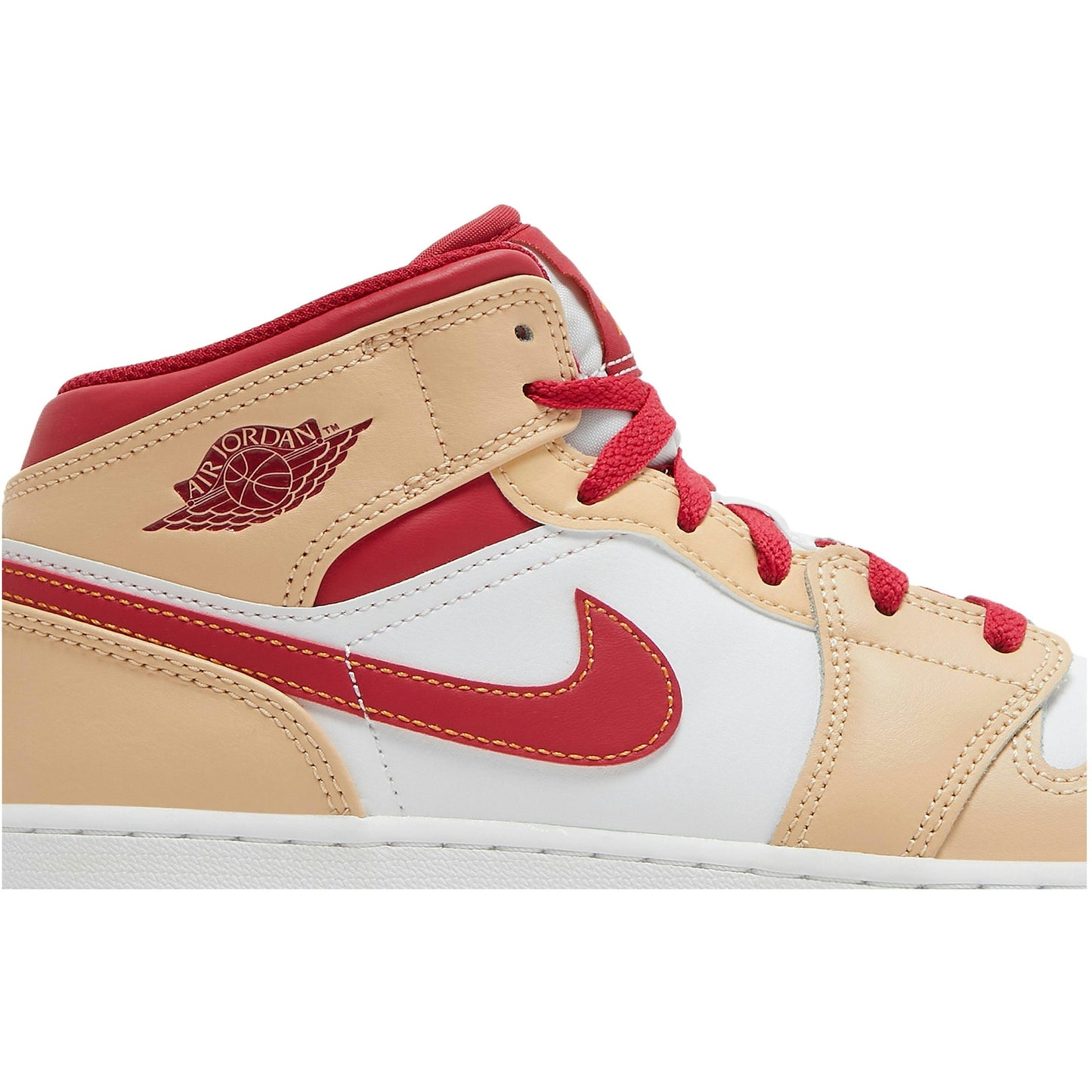 (Grade School) Air Jordan 1 Mid ‘Beige Red’ 554725-201