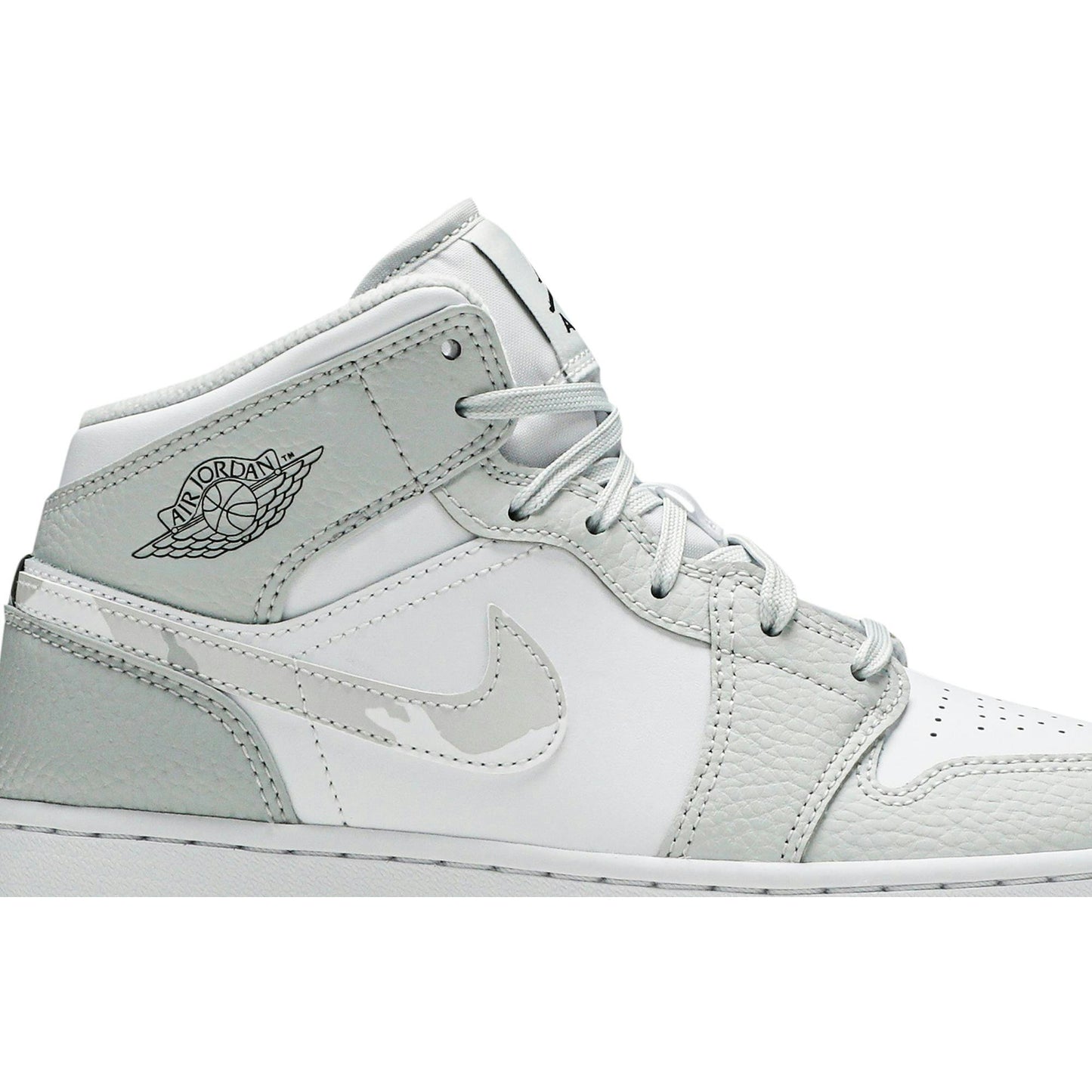 (Grade School) Air Jordan 1 Mid SE ‘Swoosh Logo – Grey Camo’ DD3235-100