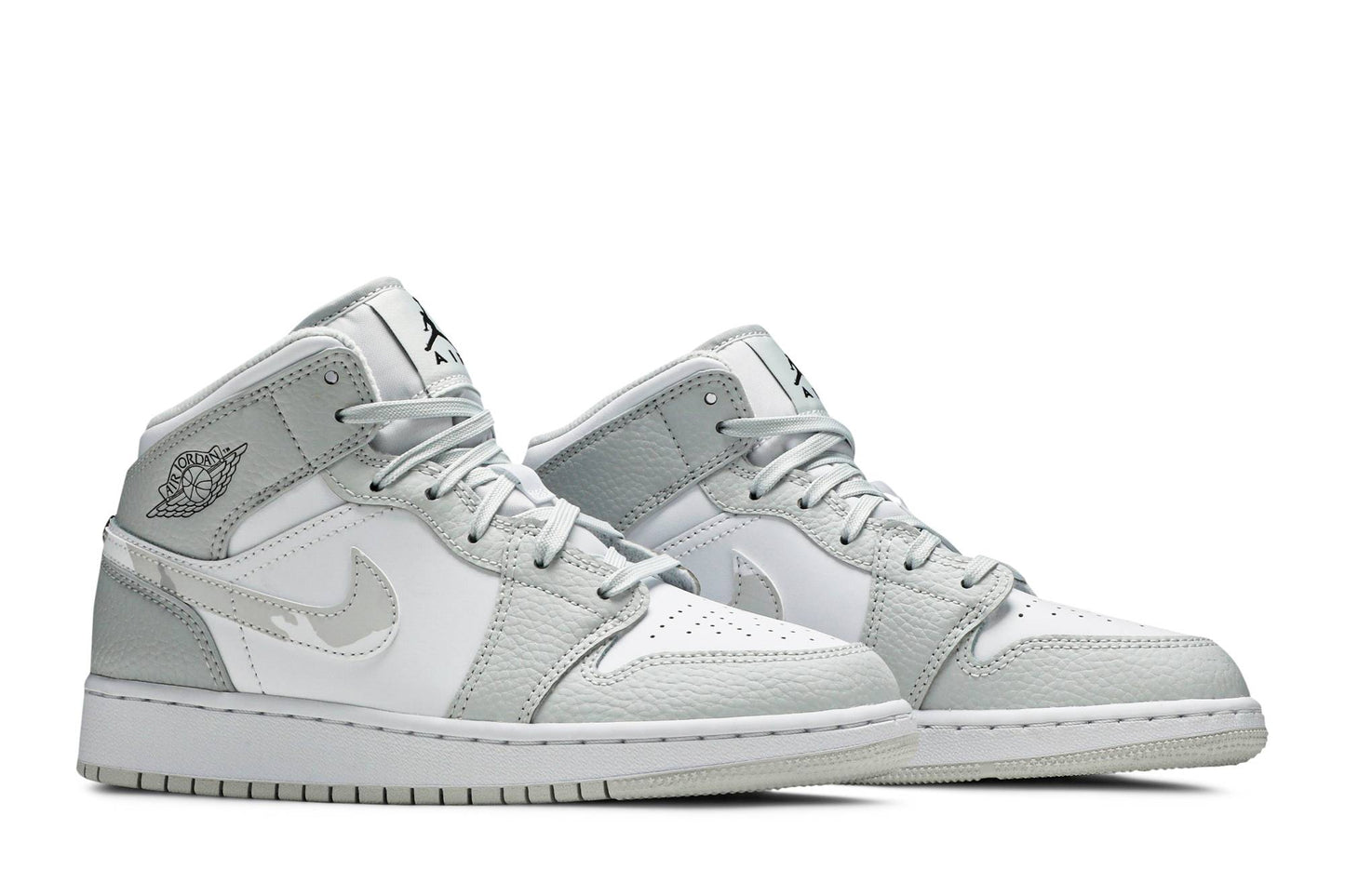 (Grade School) Air Jordan 1 Mid SE ‘Swoosh Logo – Grey Camo’ DD3235-100