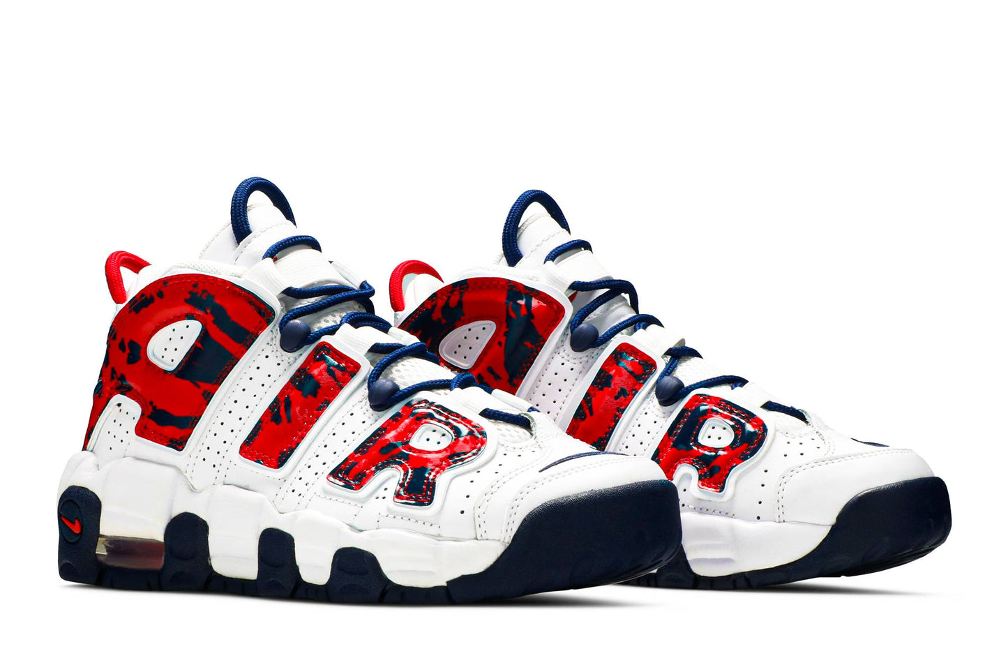 (Grade School) Nike Air More Uptempo ‘White Blue Red Camo’ CZ7885-100