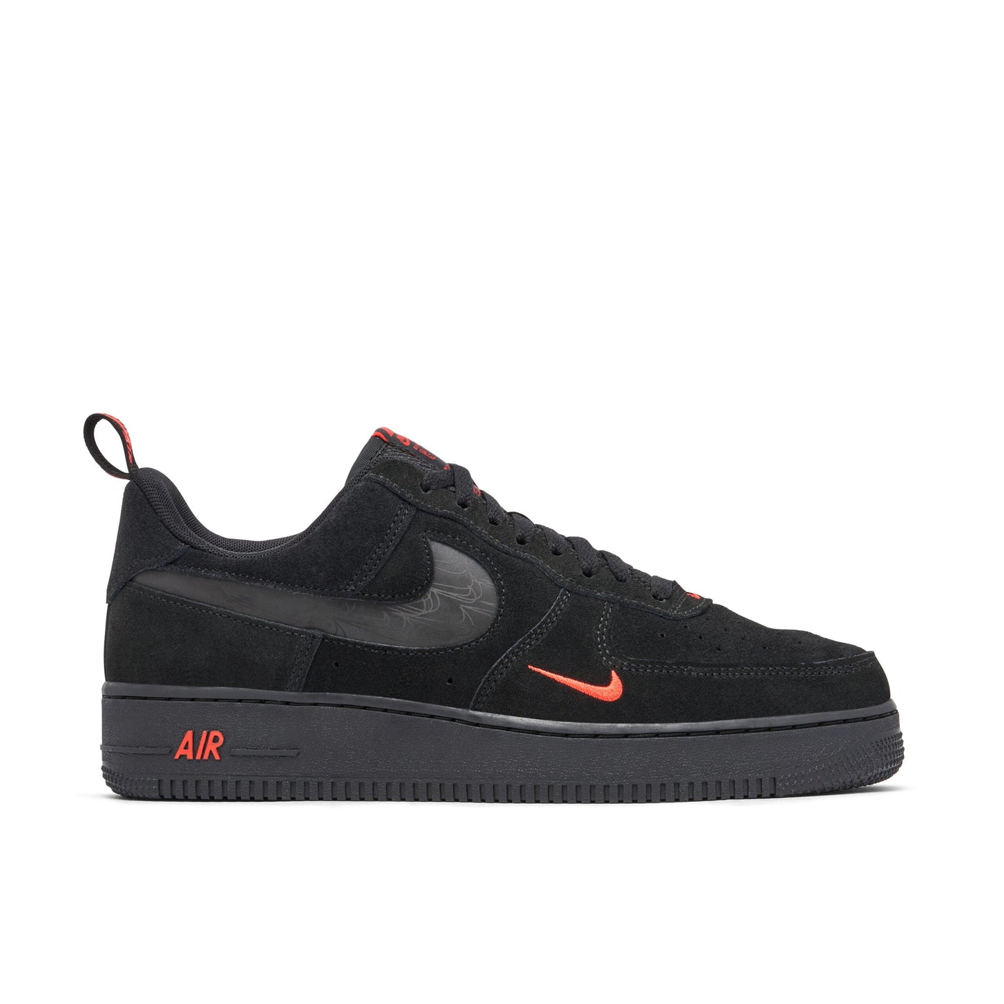 Nike Air Force 1 07 LV8 Reflective Swoosh Black Crimson